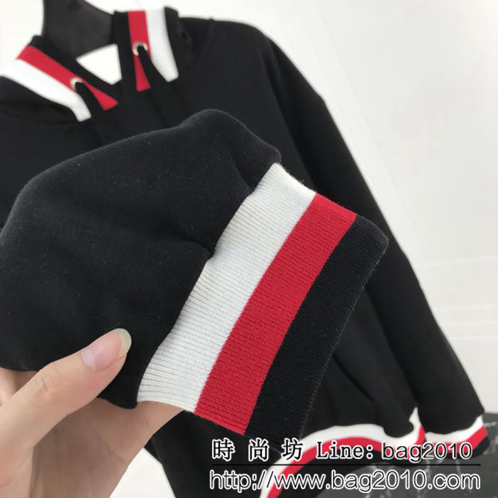 DＧ杜嘉班納 2018SS秋冬新款 復古拼色螺紋 純棉連帽衛衣 情侶款 ydi1124